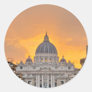 St. Peter's Basilica at Sunset, Vatican City Classic Round Sticker