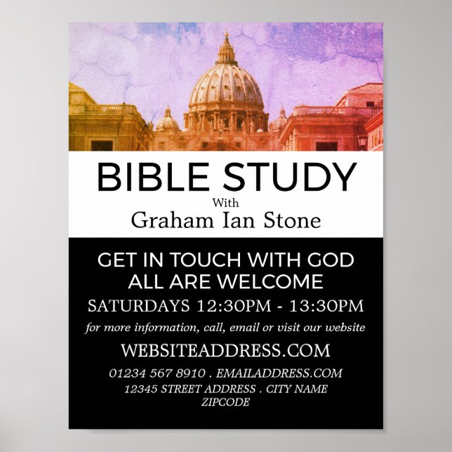 St. Peter's Basilica, Christian Bible Class Advert Poster (Front)