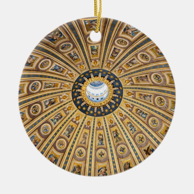 St. Peter's Basilica Dome - Vatican, Rome, Italy Ceramic Tree Decoration (Front)