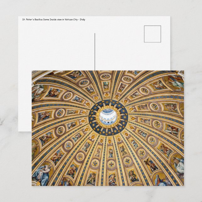 St. Peter's Basilica Dome - Vatican, Rome, Italy Postcard (Front/Back)