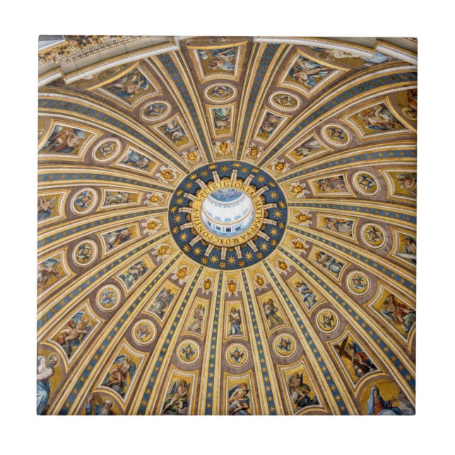 St. Peter's Basilica Dome - Vatican, Rome, Italy Tile (Front)
