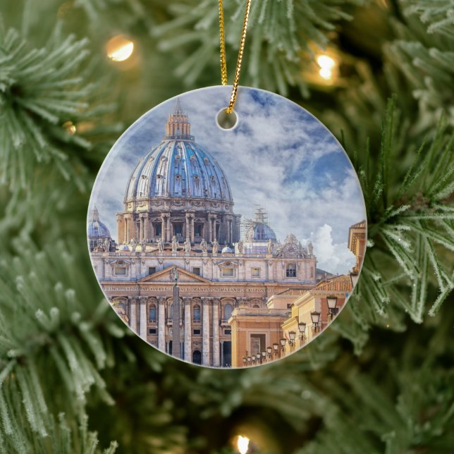 St. Peter's Basilica, Vatican City, Rome  Ceramic Tree Decoration (Tree)