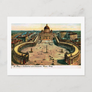 St. Peter's Cathedral, Rome, Italy Vintage Postcard