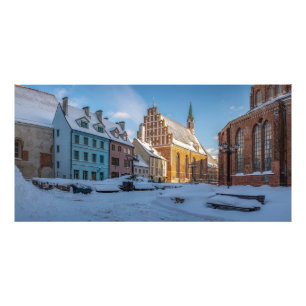 St. Peter's Church in winter in Riga, Latvia Photo Print
