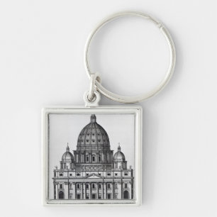 St. Peter's, Rome, engraved by C. Campbell Key Ring