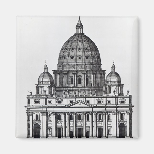 St. Peter's, Rome, engraved by C. Campbell Magnet (Front)