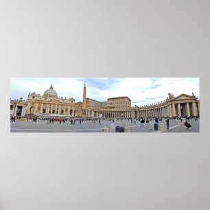 St. Peters Square in Vatican City Panoramic Photo Poster