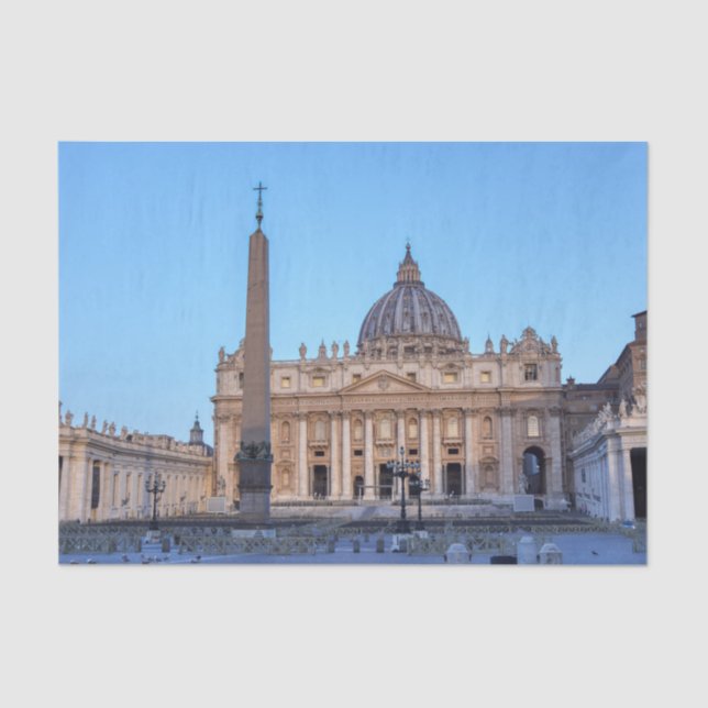 St. Peter's Square in Vatican City - Rome, Italy Tissue Paper (Front)
