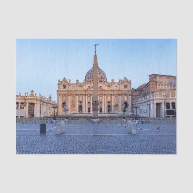 St. Peter's Square in Vatican City - Rome, Italy Tissue Paper (Front)