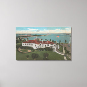 St. Petersburg, FL - Aerial of Yacht Club & Canvas Print
