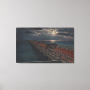 St. Petersburg, FL - Moonlit View of Gandy Canvas Print