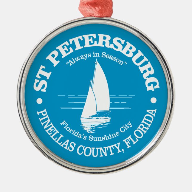 St Petersburg Fl (sea turtle) Metal Tree Decoration (Front)