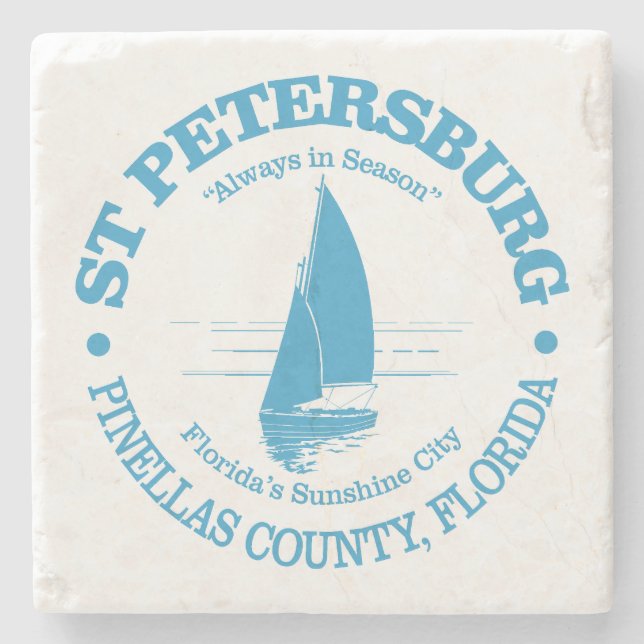 St Petersburg Fl (sea turtle) Stone Coaster (Front)