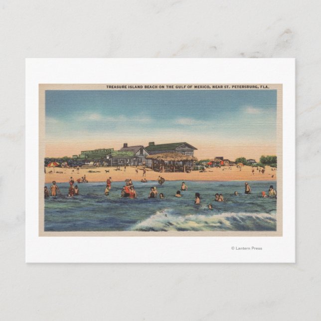 St. Petersburg, FL - View of Treasure Island Postcard (Front)