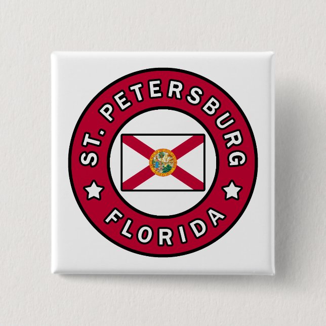 St. Petersburg Florida 15 Cm Square Badge (Front)