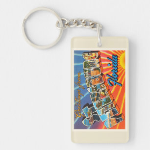 St Petersburg Florida FL Vintage Travel Souvenir Key Ring