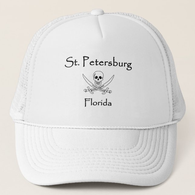 St. Petersburg Florida Jolly Roger Trucker Hat (Front)