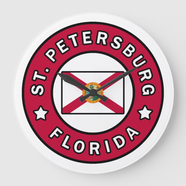 St. Petersburg Florida Large Clock (Front)