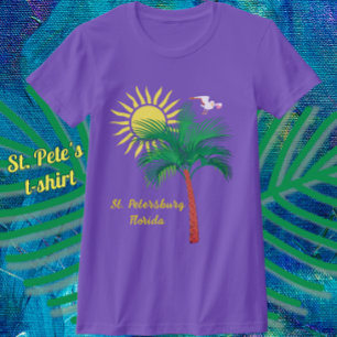 St. Petersburg Florida Palm Tree and Seagull T-Shi T-Shirt