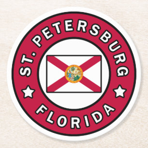 St. Petersburg Florida Round Paper Coaster