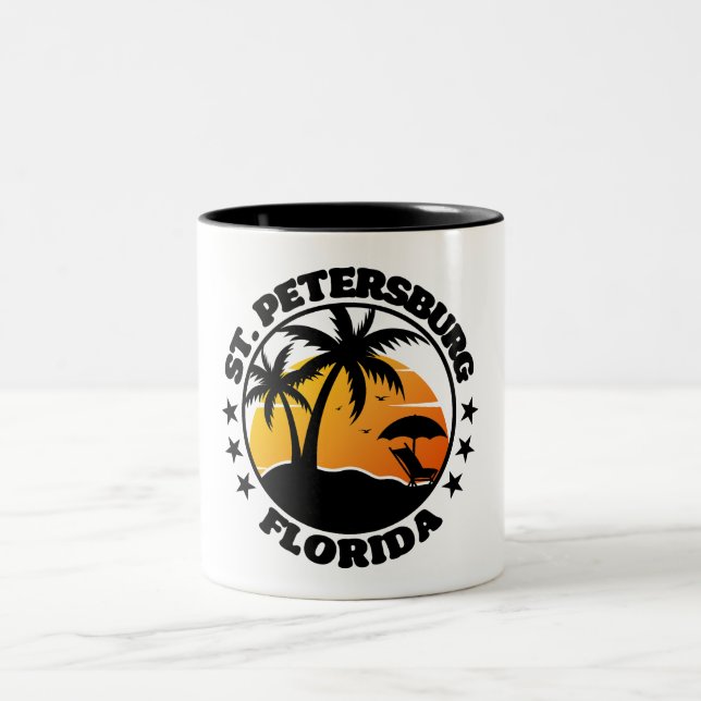 St. Petersburg,Florida Two-Tone Coffee Mug (Center)
