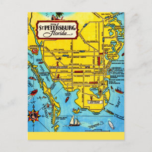 St. Petersburg Map Postcard
