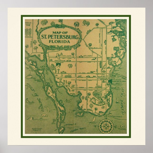 St Petersburg Map Poster (Front)