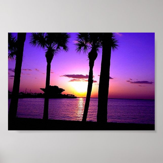 St Petersburg Pier - Sunset Poster (Front)