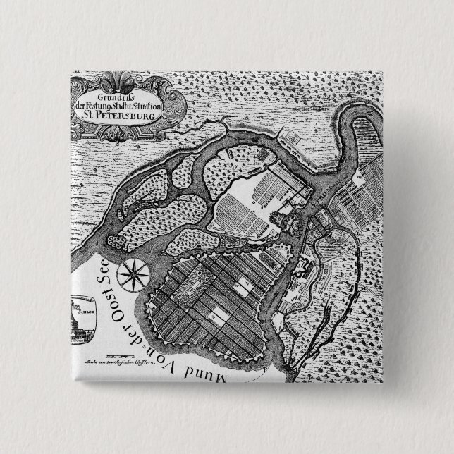 St Petersburg Plan 15 Cm Square Badge (Front)