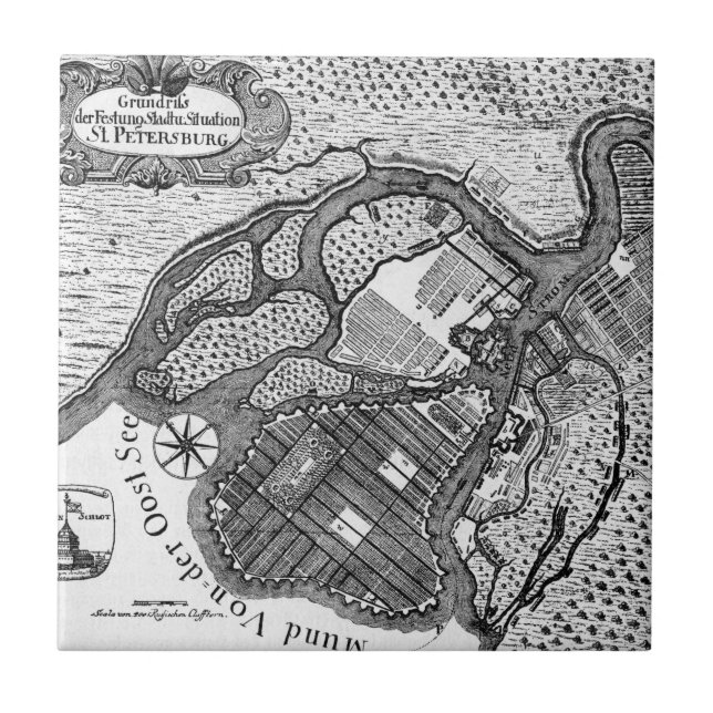 St Petersburg Plan Tile (Front)