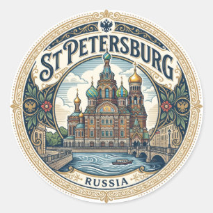 St Petersburg Russia Classic Round Sticker