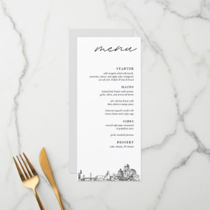 St. Petersburg Skyline Modern Wedding Dinner Menu