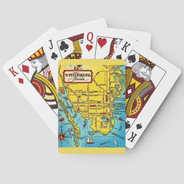 St. Petersburg Vintage Map Playing Cards (Back)