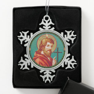 St. Philip the Apostle (JMAS 10) Snowflake Pewter Christmas Ornament