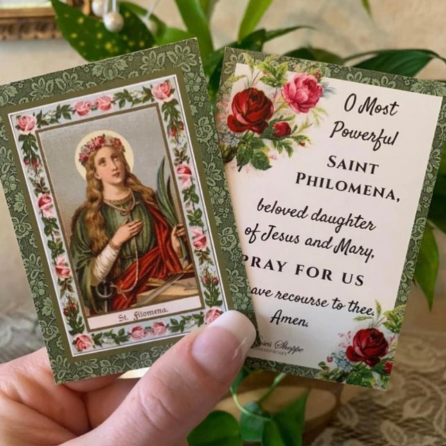 St. Philomena Catholic Religious Saint Prayer Place Card (Creator Uploaded)
