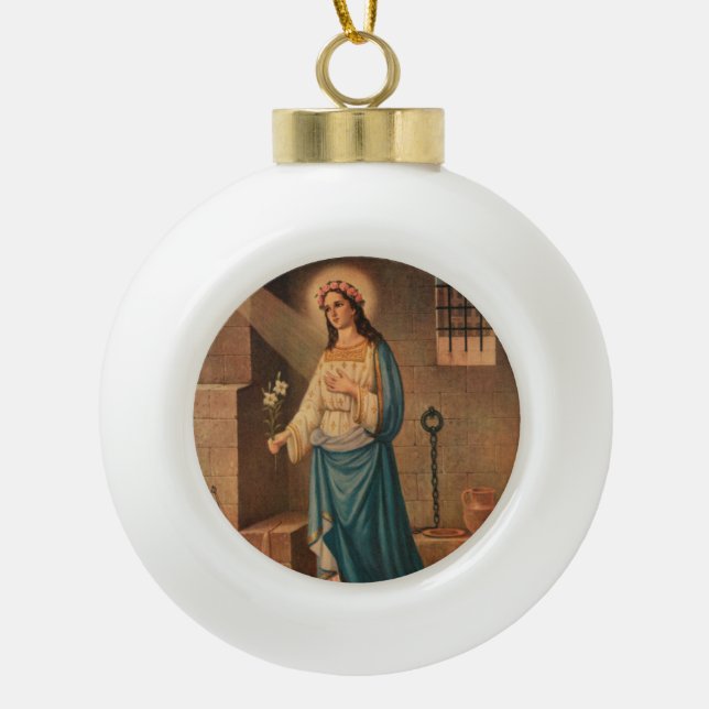 St Philomena Christmas Ornament (Front)