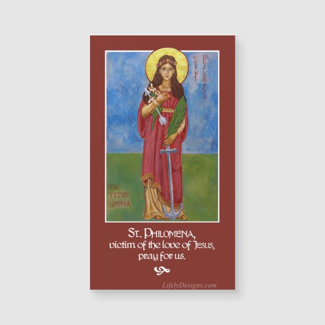 St. Philomena Icon Prayer Magnet (Front)
