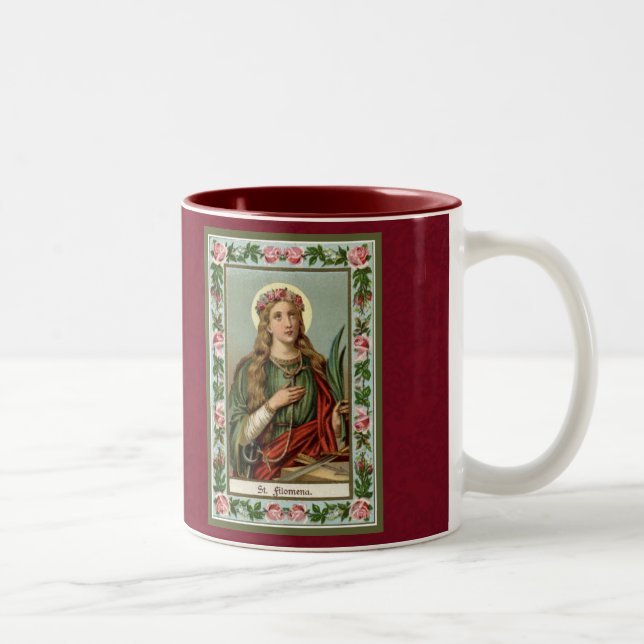 St. Philomena Religious Catholic Martyr Prayer Two-Tone Coffee Mug (Right)
