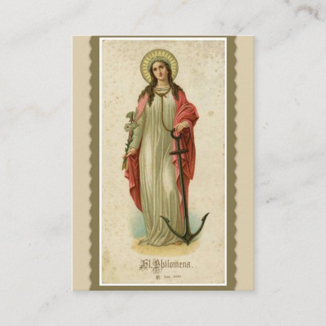 St. Philomena Wonderworker & Martyr Holy Card (Front)
