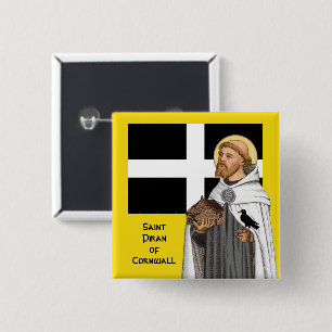 St. Piran of Cornwall (SAE 01) and His Flag 15 Cm Square Badge
