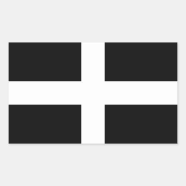 St. Piran’s flag / flag of Cornwall Rectangular Sticker (Front)