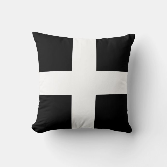 St. Piran’s flag / flag of Cornwall Throw Pillow (Front)