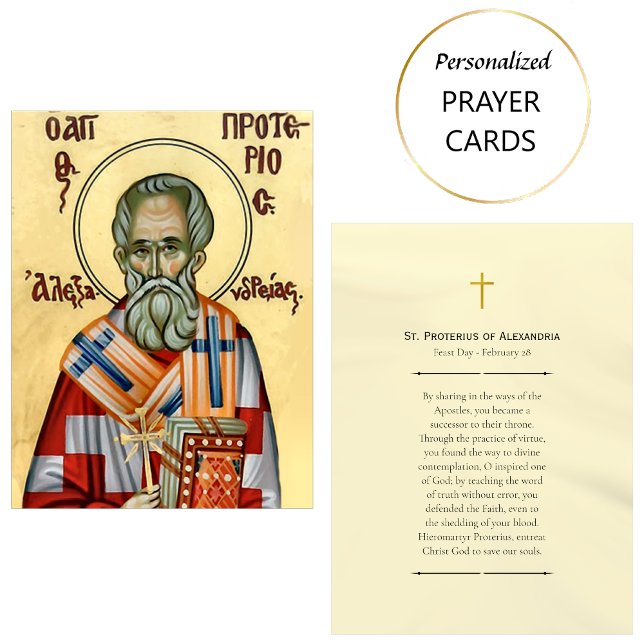 St. Proterius of Alexandra Orthodox Prayer Card    (Creator Uploaded)