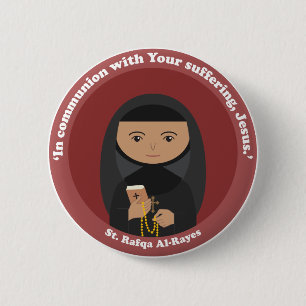 St. Rafqa Al-Rayes 6 Cm Round Badge