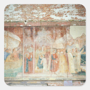 St Ranieri in the Holy Land, mid 14th century Square Sticker