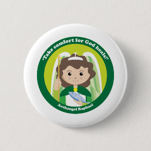 St. Raphael the Archangel 6 Cm Round Badge