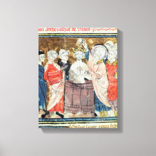 St. Remigius, Bishop of Rheims baptising Canvas Print