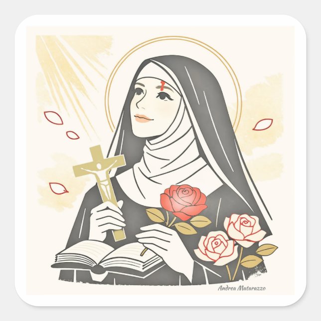St. Rita of Cascia Square Sticker (Front)