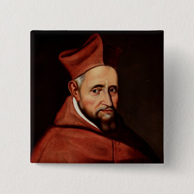 St. Robert Bellarmine Roman Library Art 15 Cm Square Badge (Front)