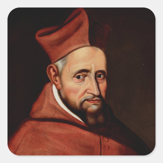 St. Robert Bellarmine Roman Library Art Square Sticker (Front)